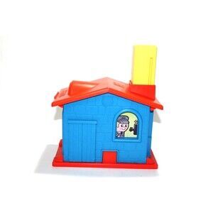 Mattel Preschool Power Putt Putt Police Station Toy Vintage 1975 Red Blue Yellow